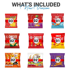 YESY Crackers Variety Pack back view, shows complete assortment for events