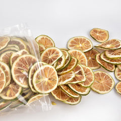YiLing dried lime slices close-up shows vibrant color and natural citrus texture.