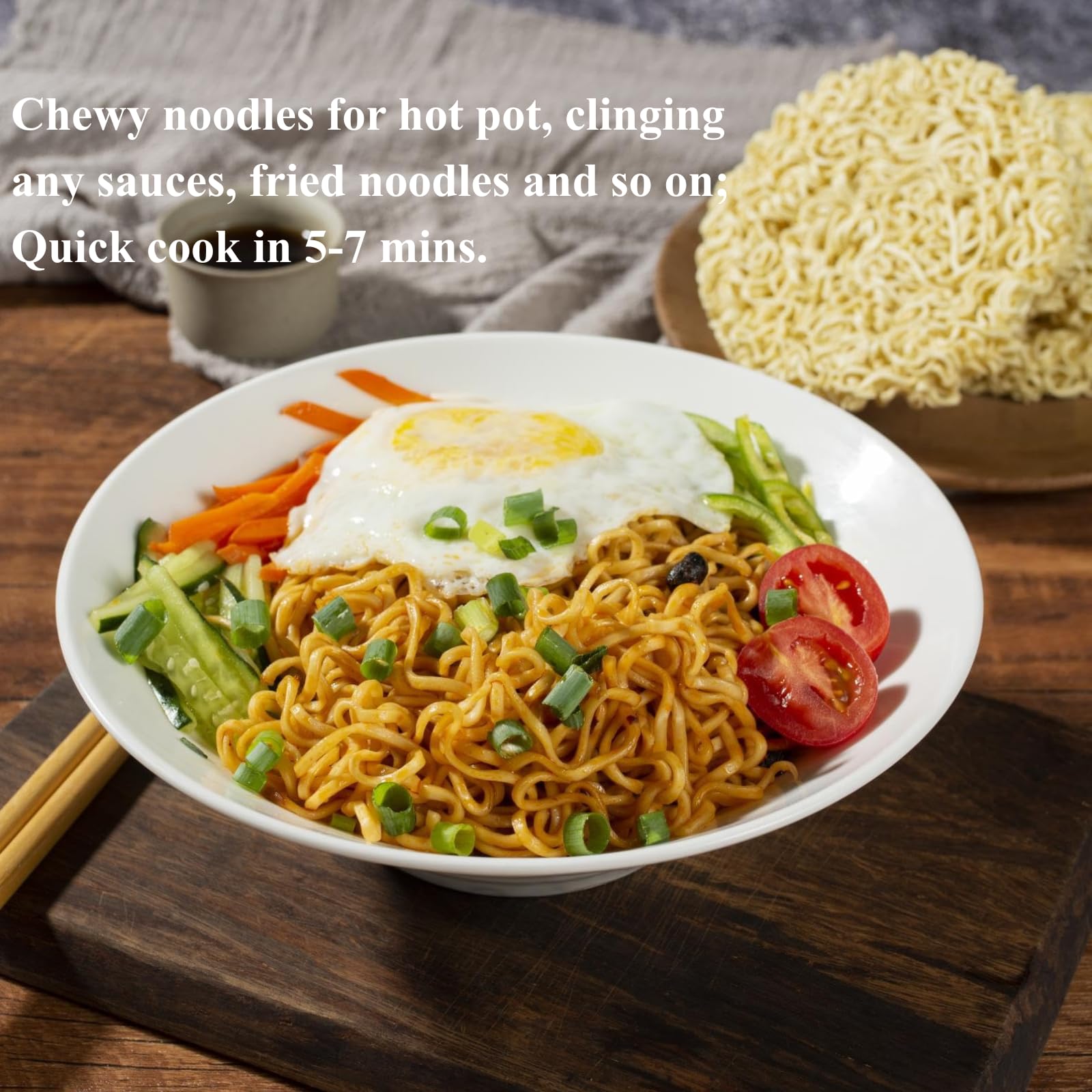 Yip Choice noodles in broth served for hot pot or soup