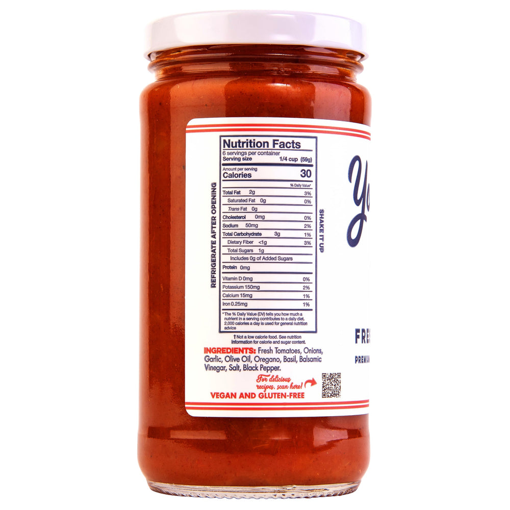 Yo Mama’s Foods Keto Classic Pizza Sauce with garlic and herbs for aroma and depth.