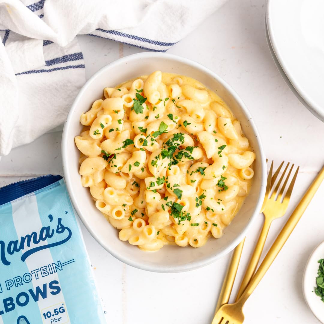 Yo Mama’s Foods three-variety pasta pack offers versatile meal options.