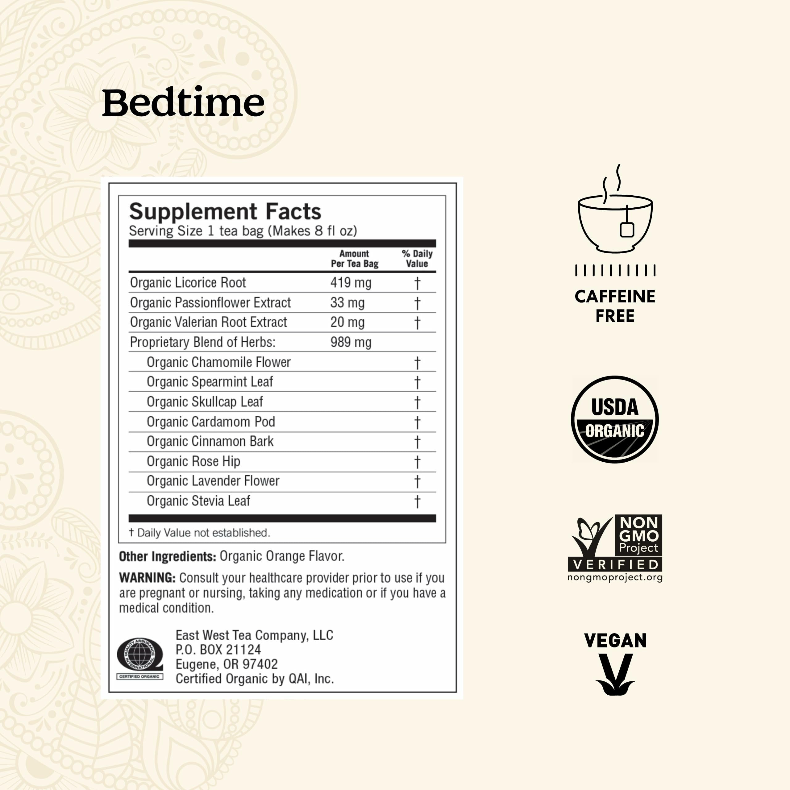 Yogi Bedtime tea bag steeping in cup for a soothing night routine