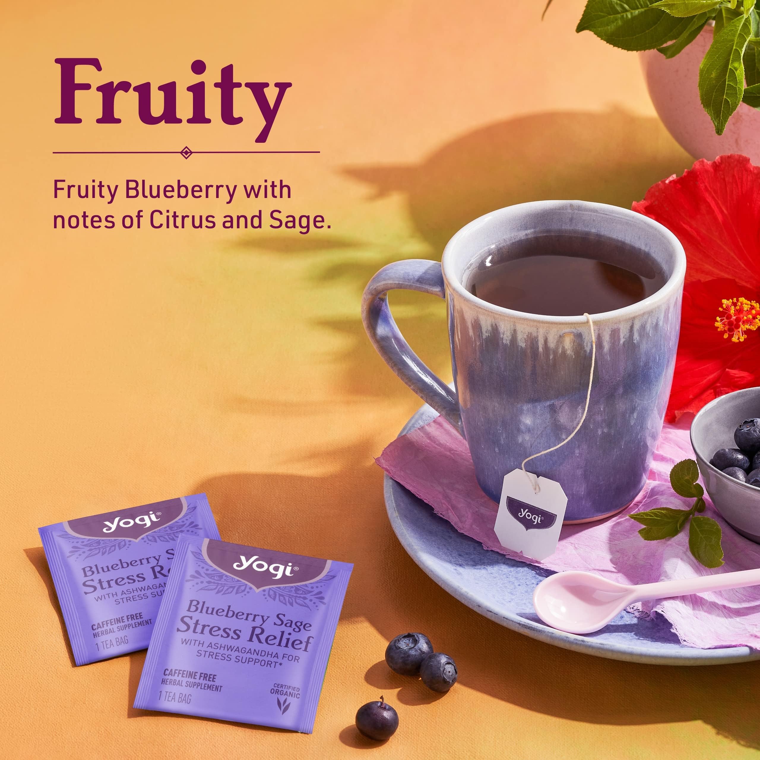 Brewing Yogi Blueberry Sage: steep for seven minutes for best flavor.