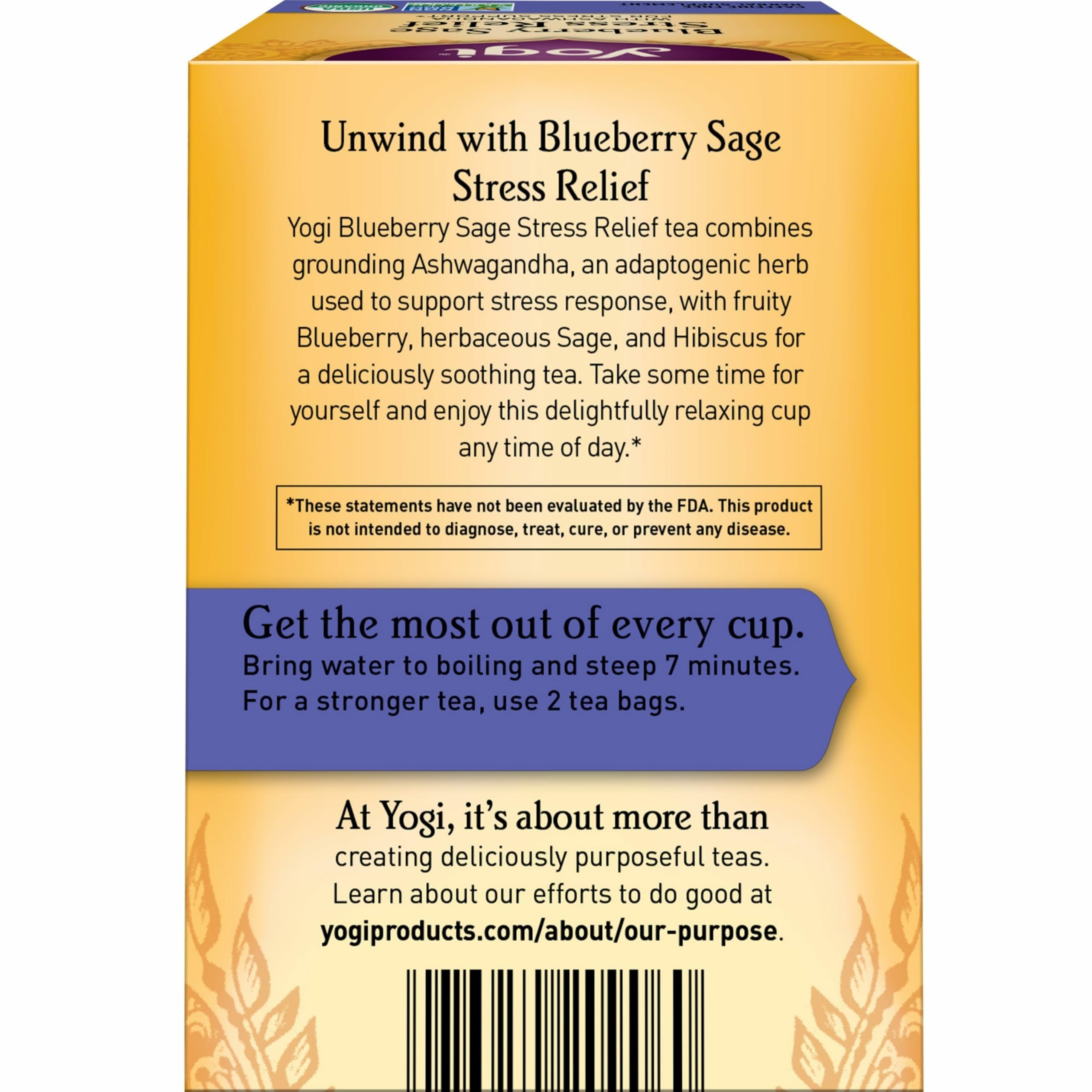 Yogi Blueberry Sage steeping cup captured for flavor moment