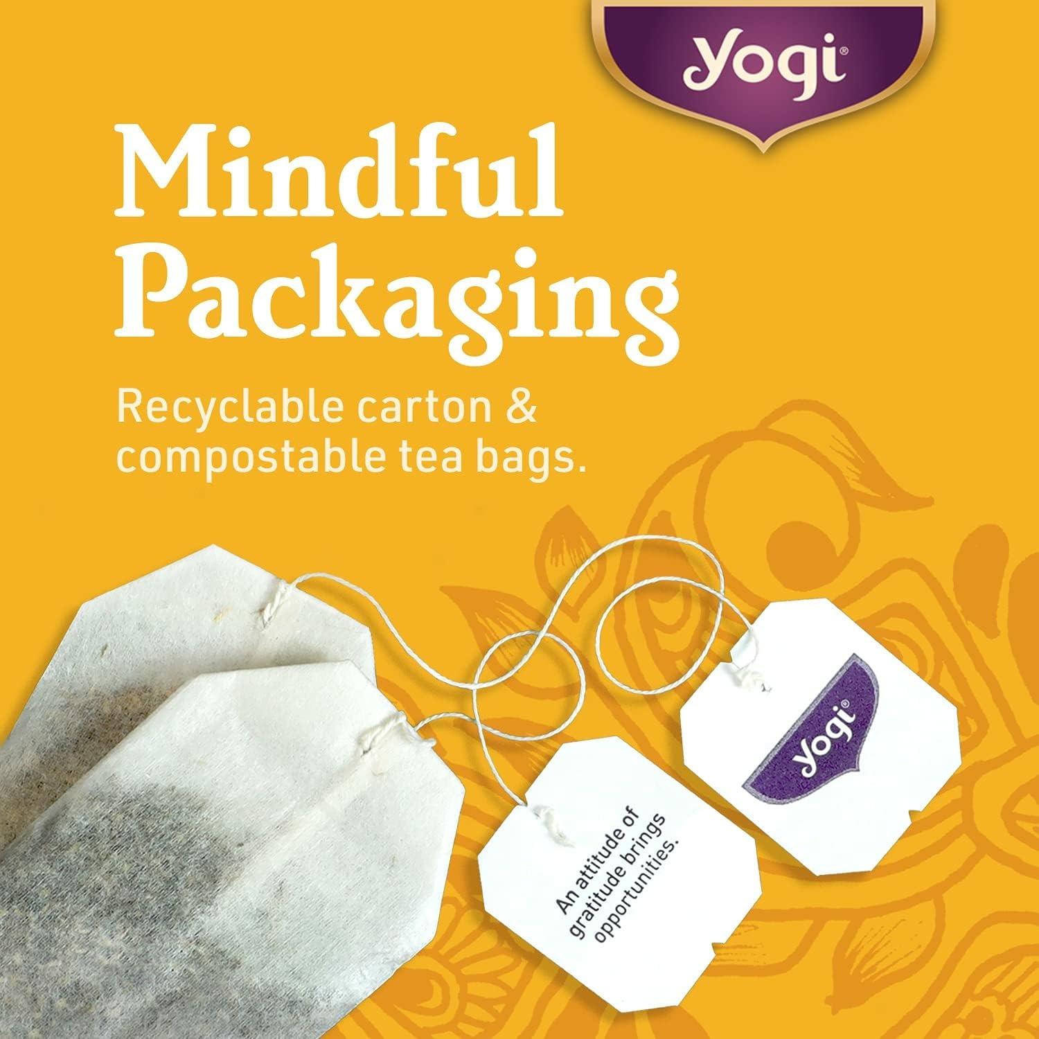 Yogi Bright Peach Tea rose hips contribute vitamin-rich depth and subtle tartness.