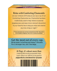 Yogi Chamomile packaging highlights organic, caffeine-free blend