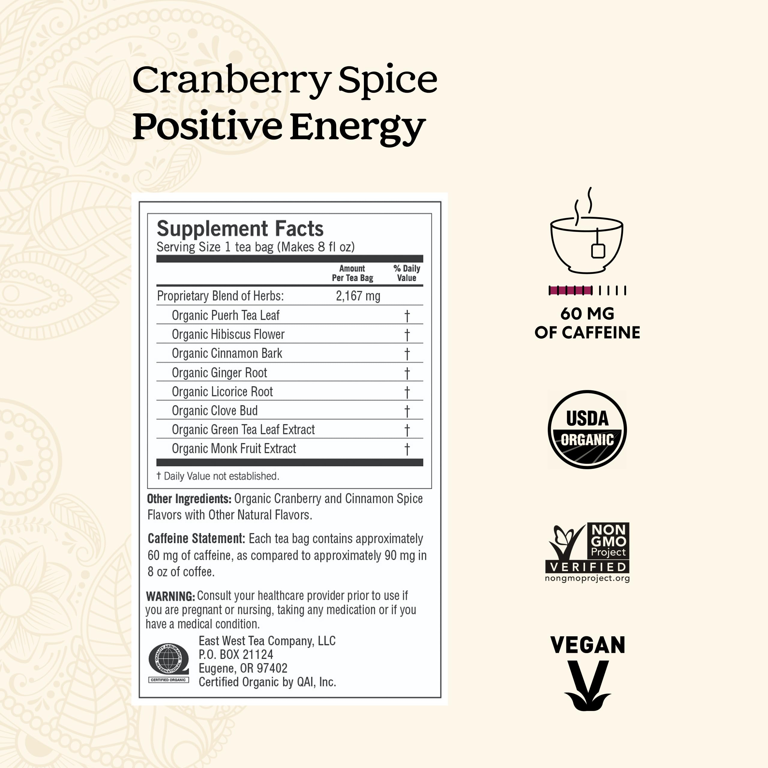 Yogi Cranberry Spiced Positive Energy tea bags ready to steep for focused moments.