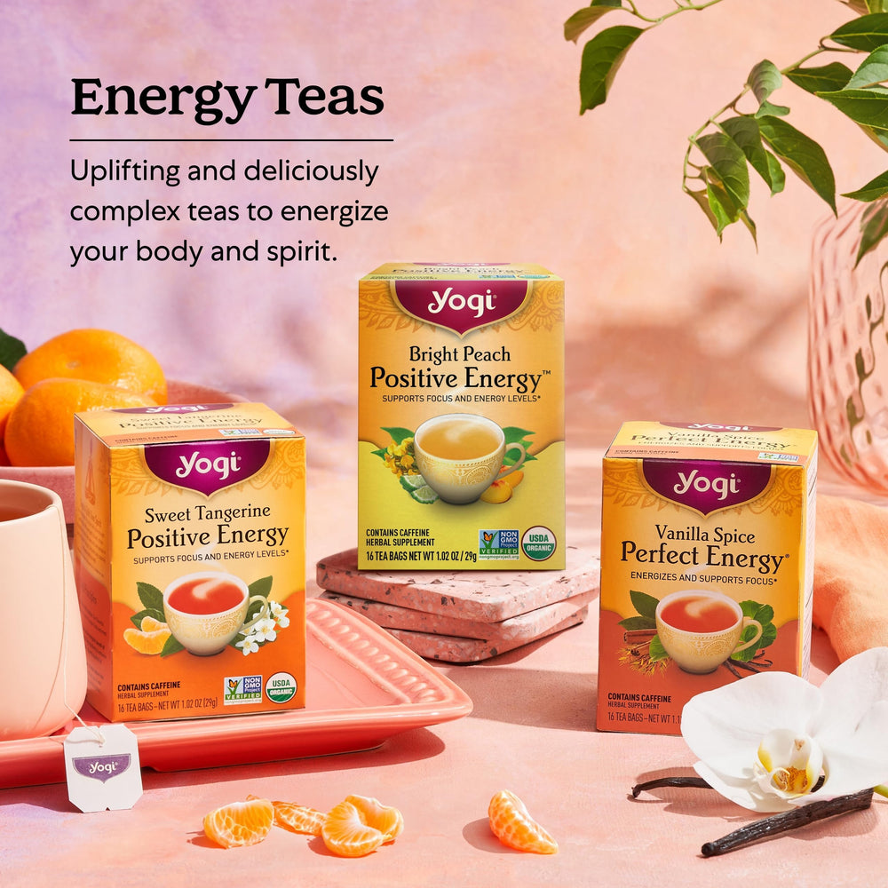Yogi Energy's vegan, organic ingredients support a clean daily ritual.
