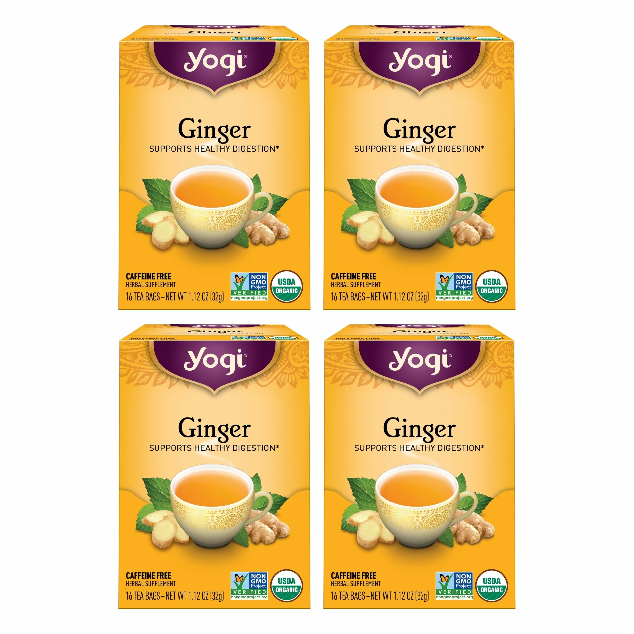 Yogi Ginger Tea cup steaming for a warm, comforting aroma