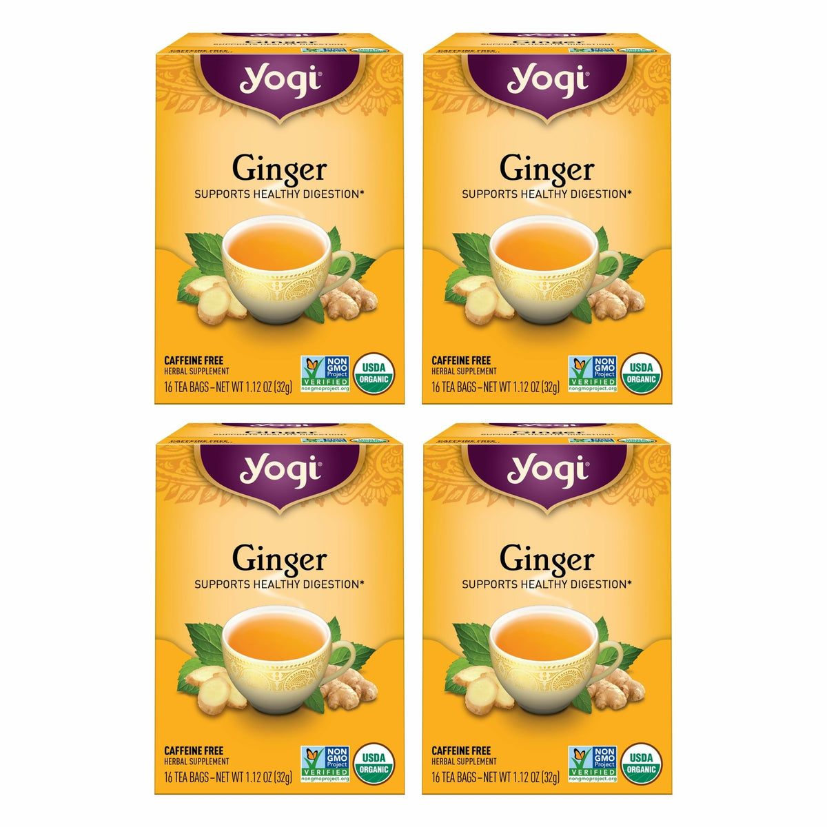 Yogi Ginger Tea cup steaming for a warm, comforting aroma
