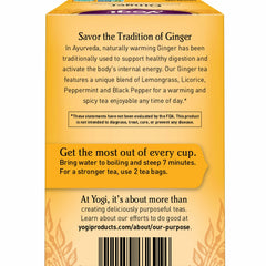 Yogi Ginger Tea with ginger root and lemongrass for bright spice