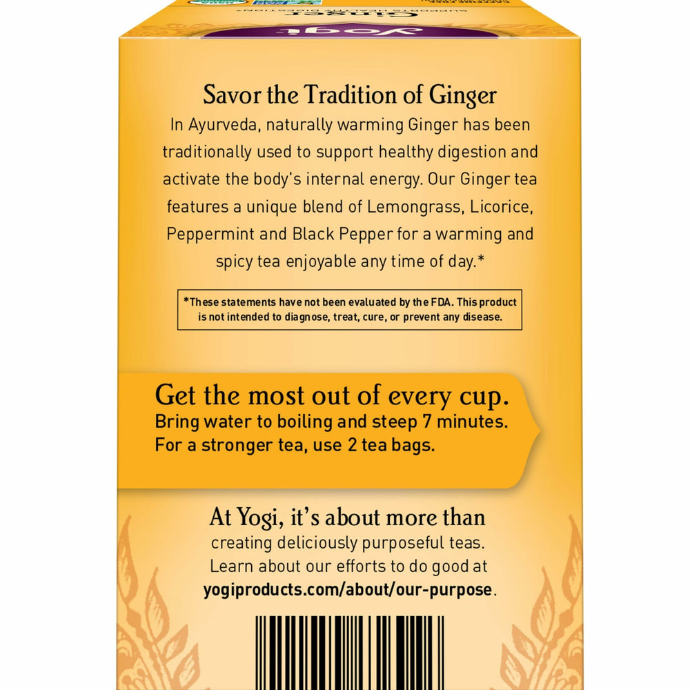 Yogi Ginger Tea ingredients laid out showing an organic blend for daily rituals.