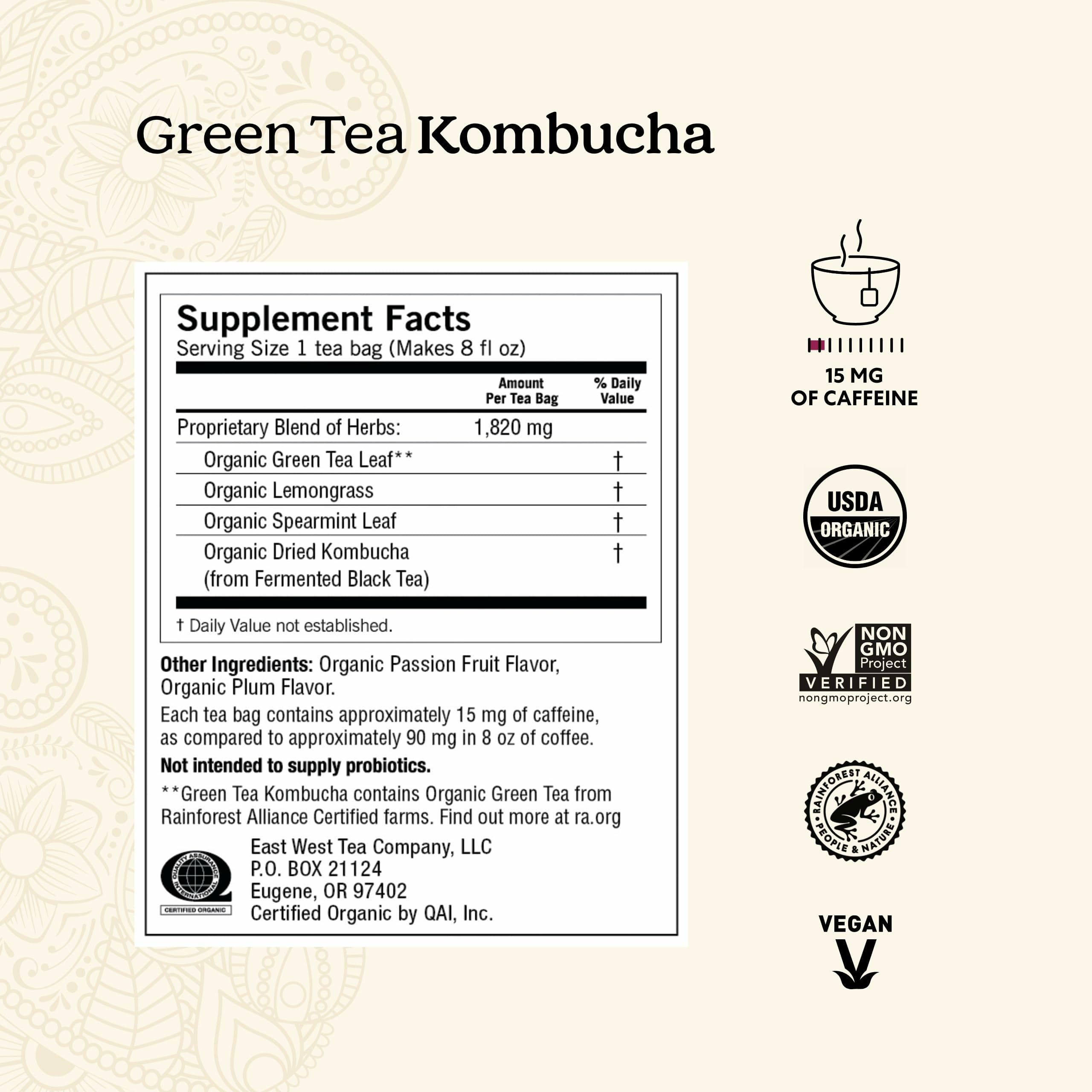 Yogi Green Tea Kombucha tea bags ready for a quick, refreshing brew.