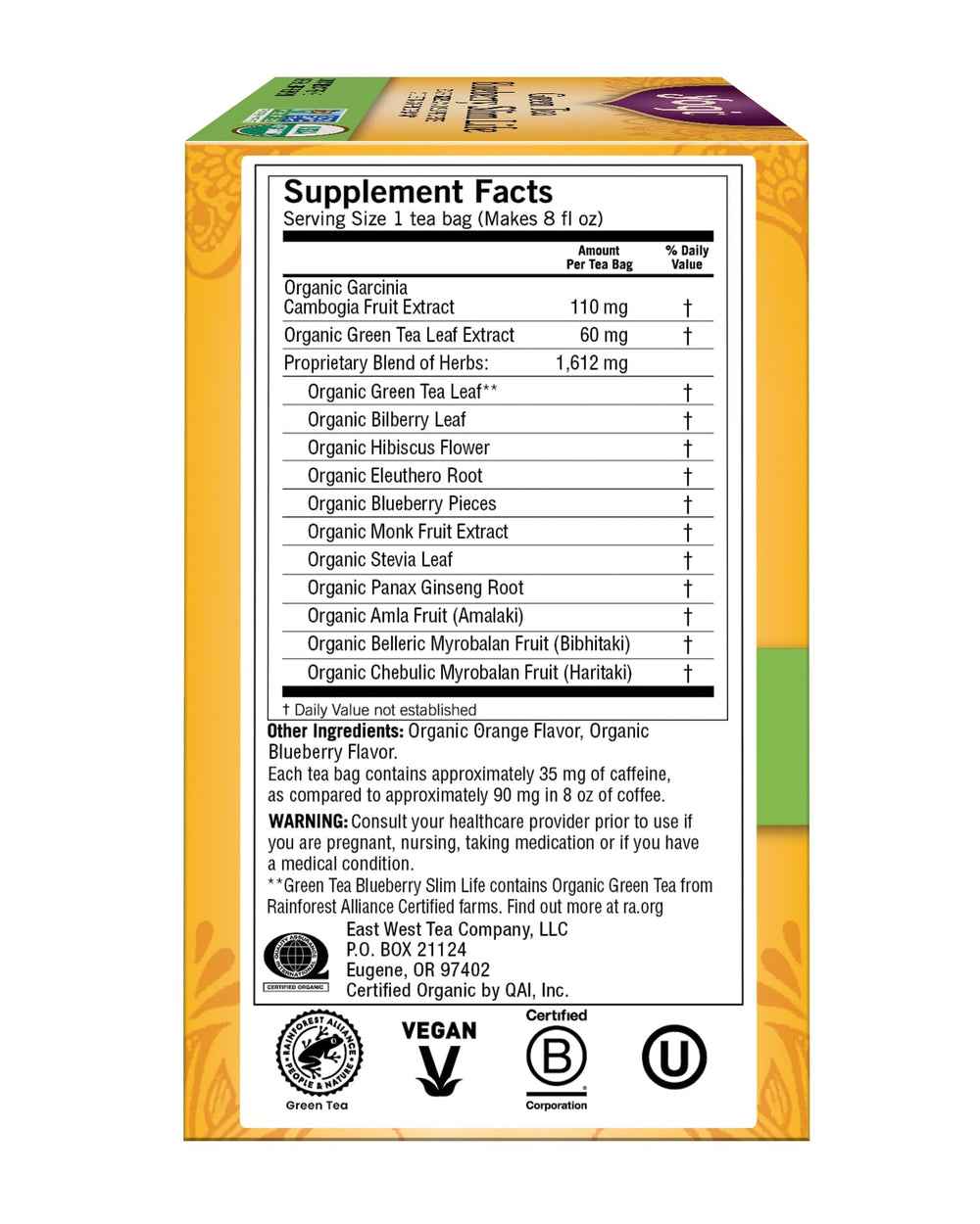 Yogi Green Tea Blueberry Slim Life blueberries provide a tasty pick-me-up.