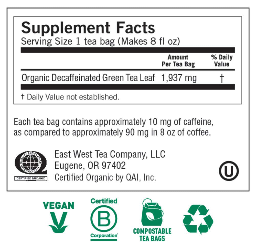 Yogi Green Tea Pure Green Decaf cup steams with bright flavor for daytime sipping.