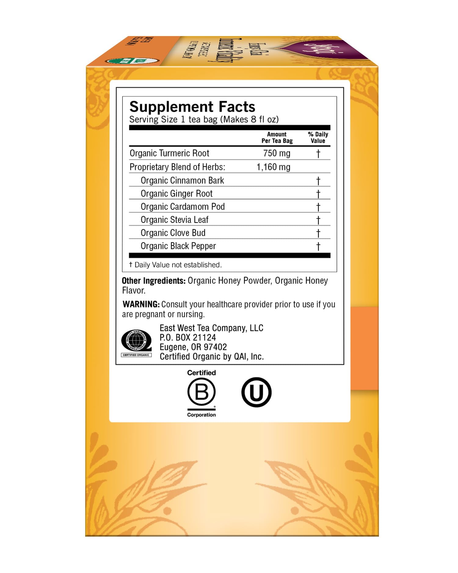 Yogi Honey Chai Turmeric Vitality steeping cup, inviting aroma and comforting spice.