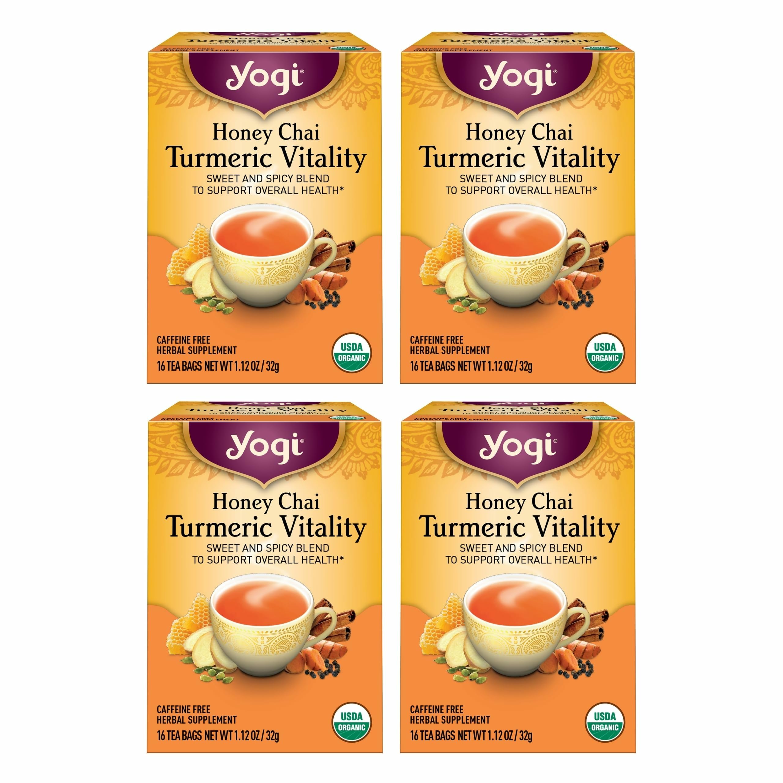 Yogi Honey Chai Turmeric Vitality Tea box ready for a comforting daily ritual