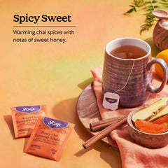 Turmeric root centerpiece featured with Yogi Honey Chai Turmeric Vitality Tea