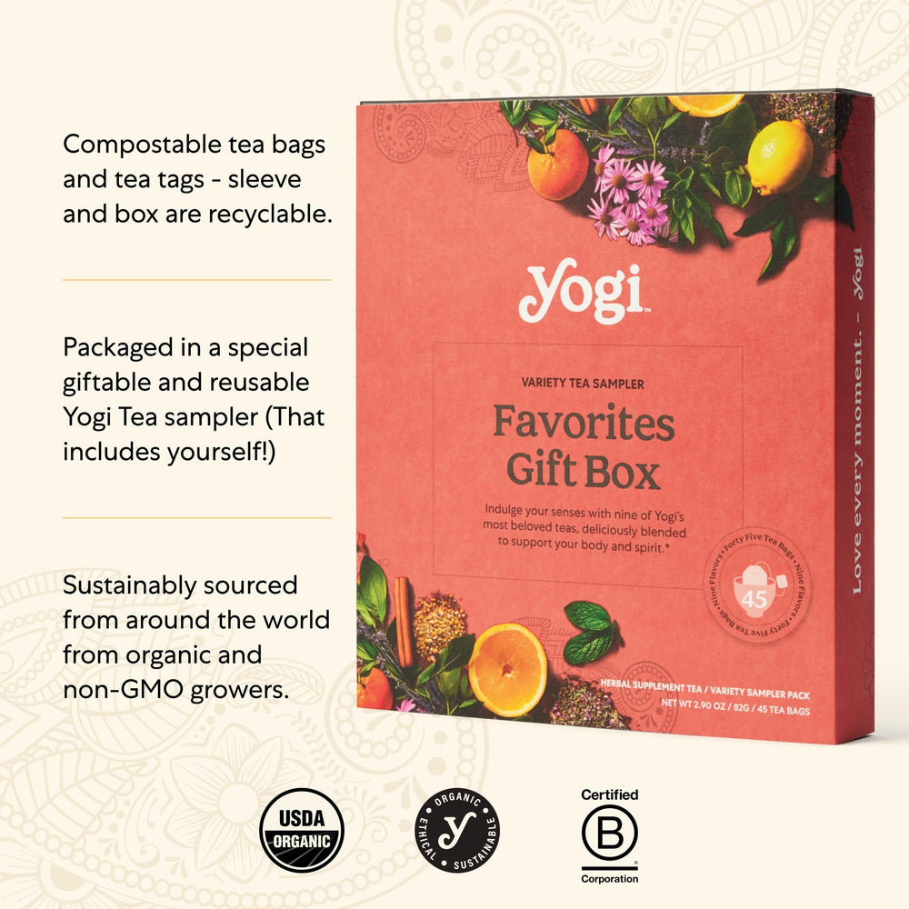 Sweet Tangerine tea bag by Yogi for a refreshing break.