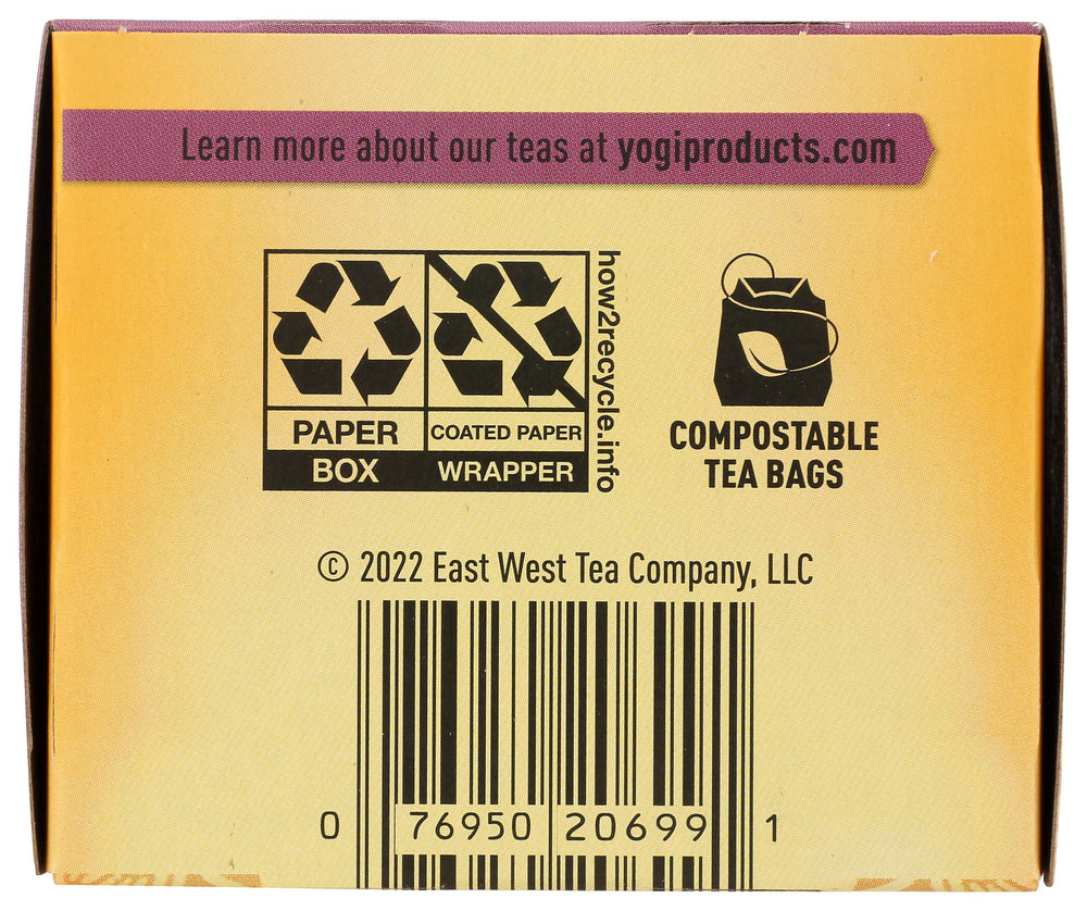 Yogi Organic Blackberry Apple Awakening Digestive Cider sustainability hint with compostable bags