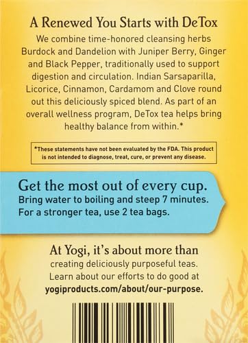Yogi Organic Detox Tea herbal blend closeup with aromatic spice notes for a comforting sip