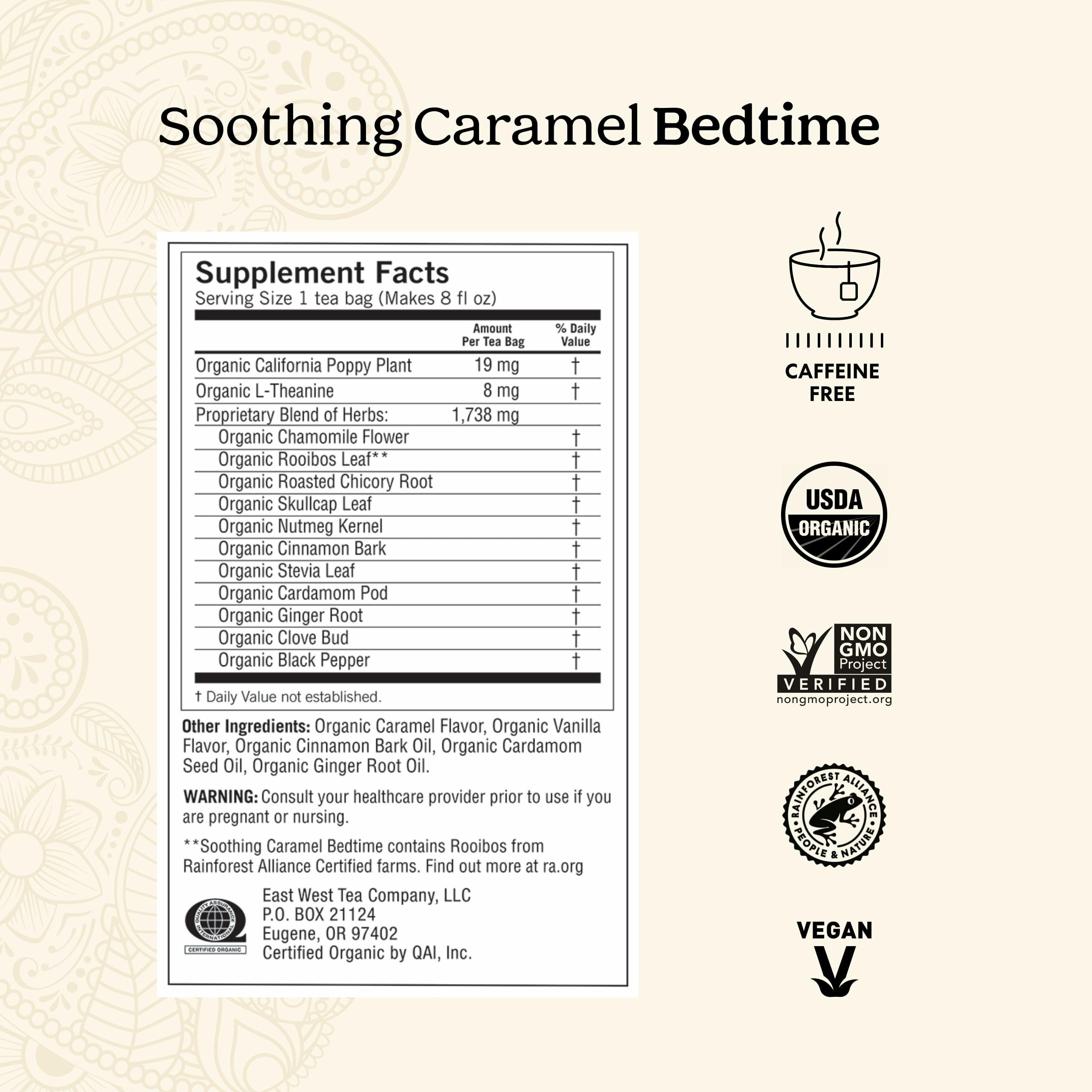 Yogi Organic herbal tea ingredients highlighted in a premium blend.