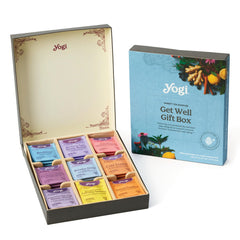 Yogi Organic Sampler Box featuring nine flavors for a cozy tea ritual.