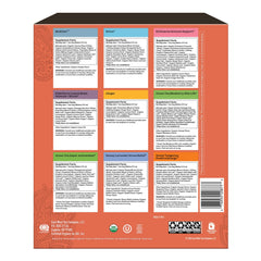 Assorted Yogi tea bags arranged in the sampler collection.