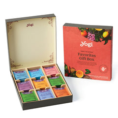 Yogi Organic Tea Sampler Box front view, ideal gift for tea lovers.