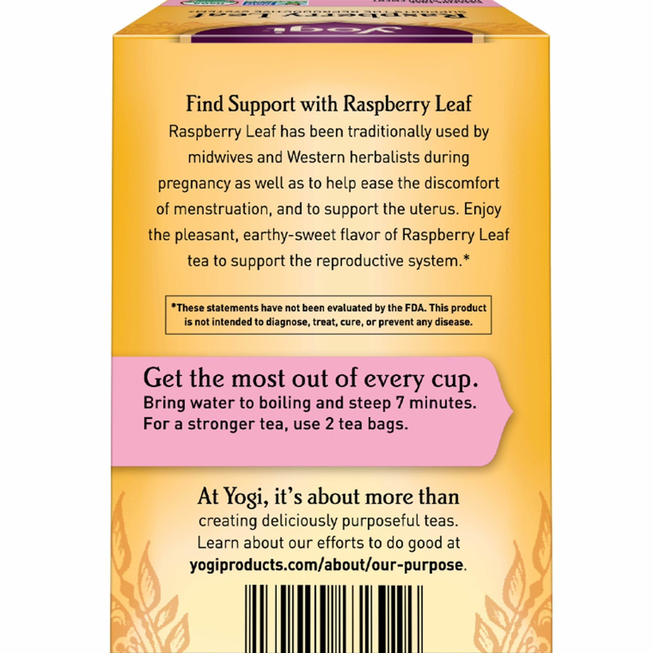 Yogi Raspberry Leaf Tea cup steeping to reveal earthy aroma