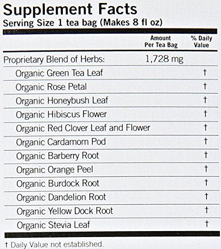 Yogi Skin DeTox Tea ingredients include organic green tea.