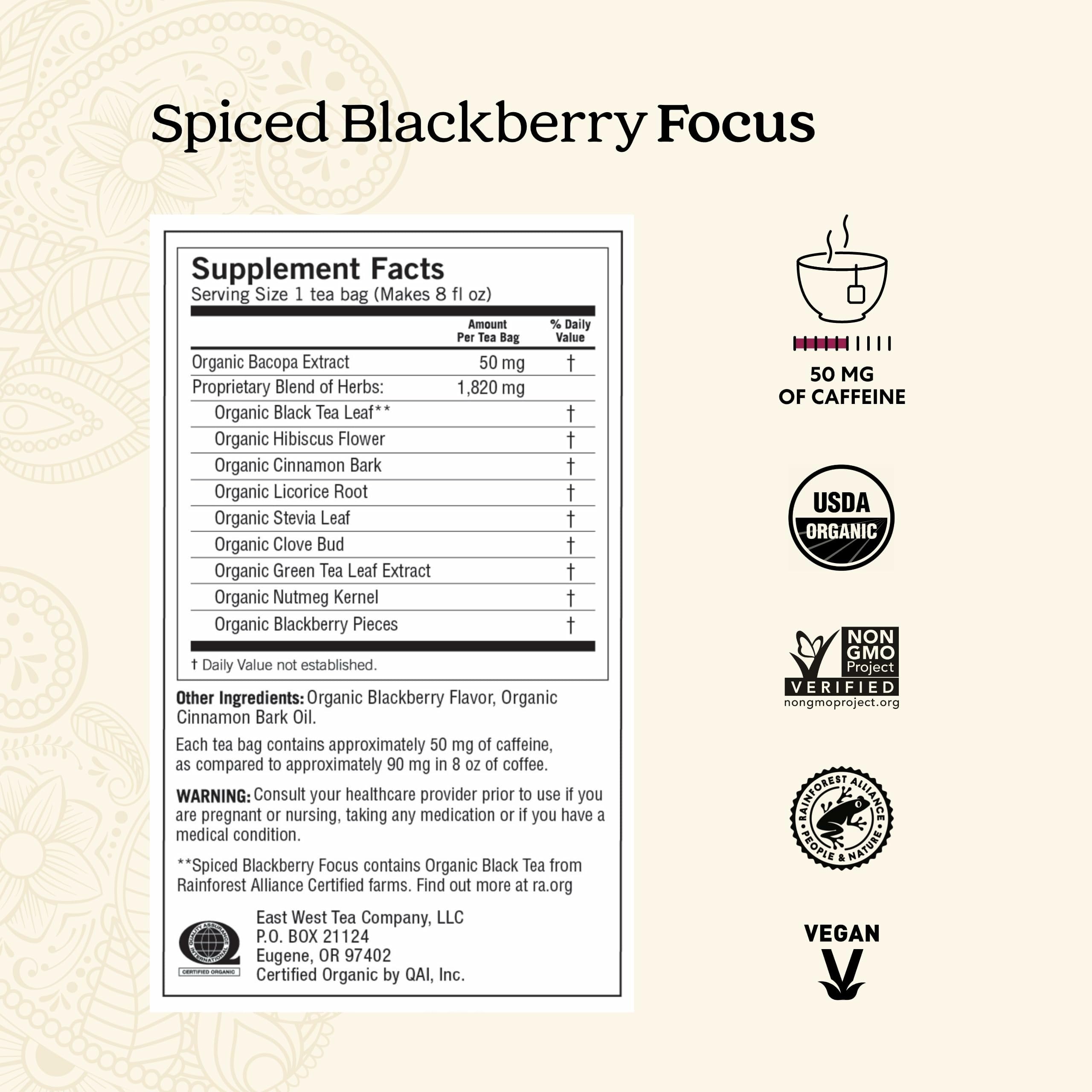 Yogi Spiced Blackberry Focus steeping in a cup for a flavorful moment.