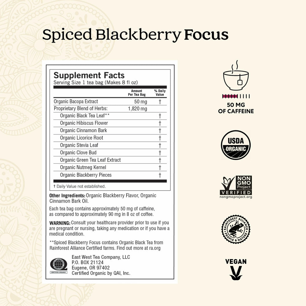 Yogi Spiced Blackberry Focus steeping in a cup for a flavorful moment.