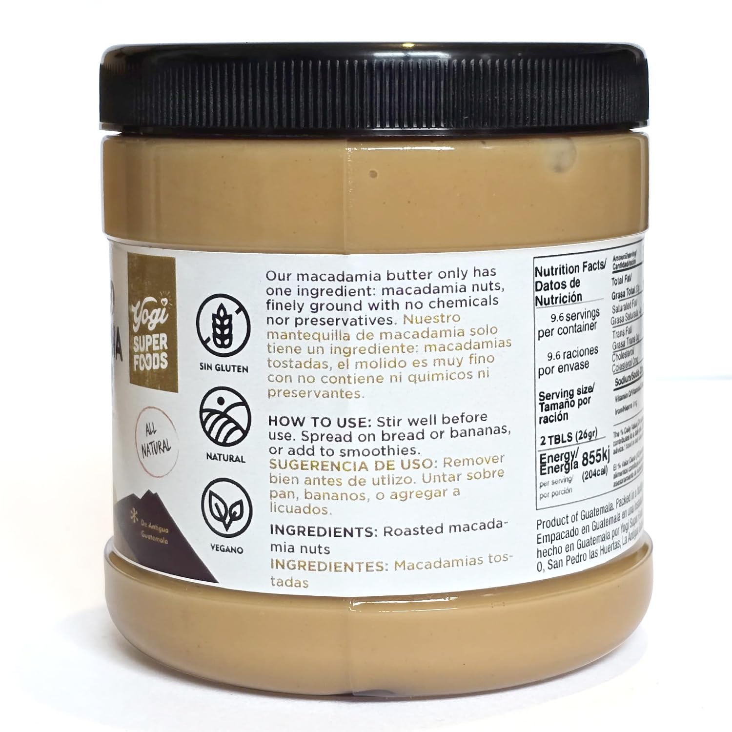 Yogi Super Foods Roasted Macadamia Nut Butter single-ingredient nutrition