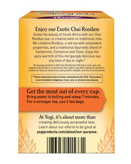 Cup of steaming Yogi Tea Chai Rooibos with inviting aroma