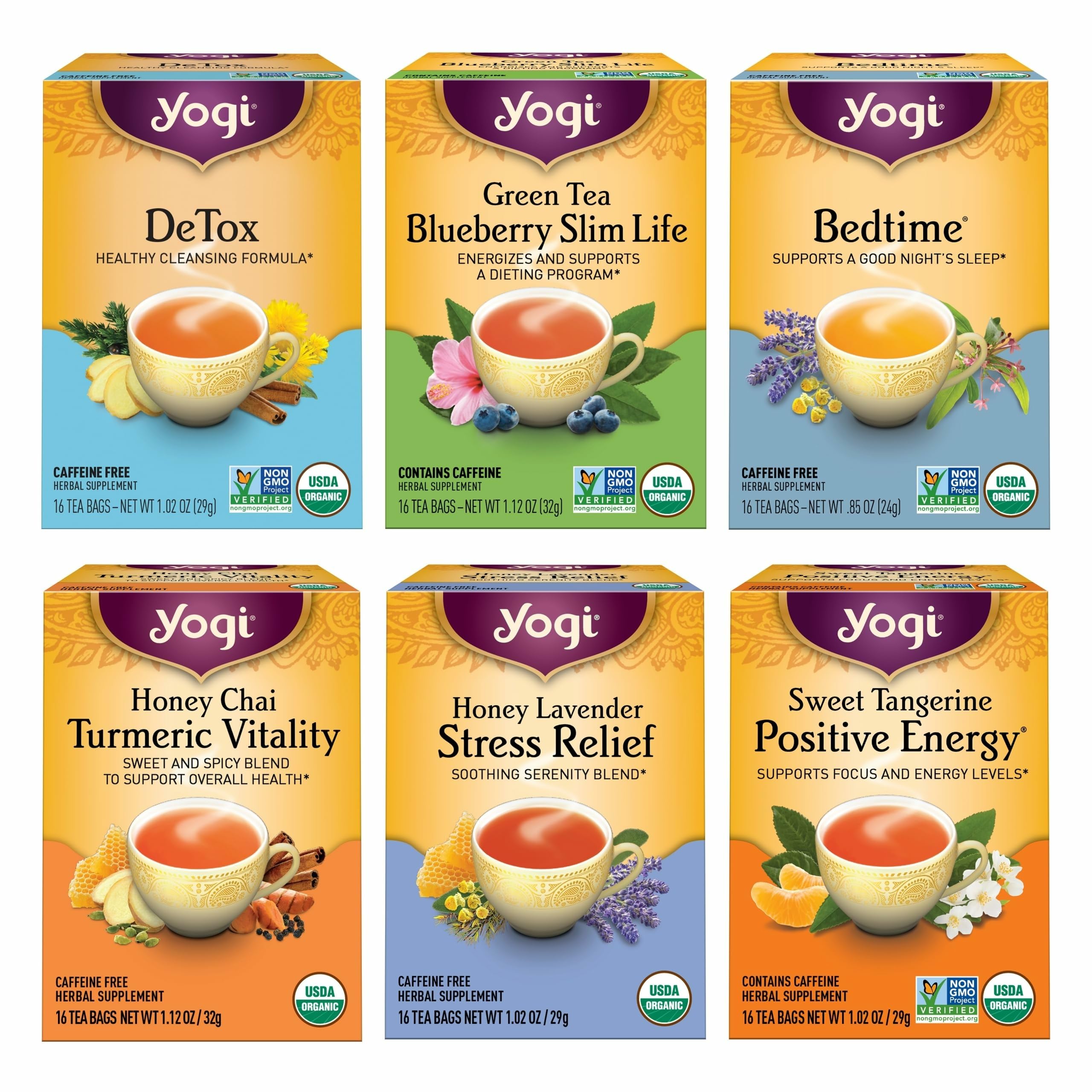 Yogi Tea Favorites front view gift box for gifting and everyday rituals.