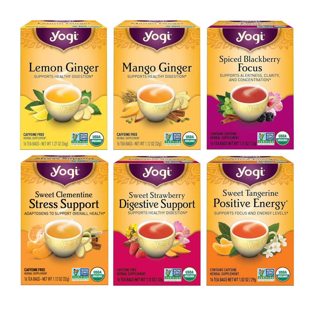 YOGI TEA Fruity Variety Pack box front offering a flavorful break
