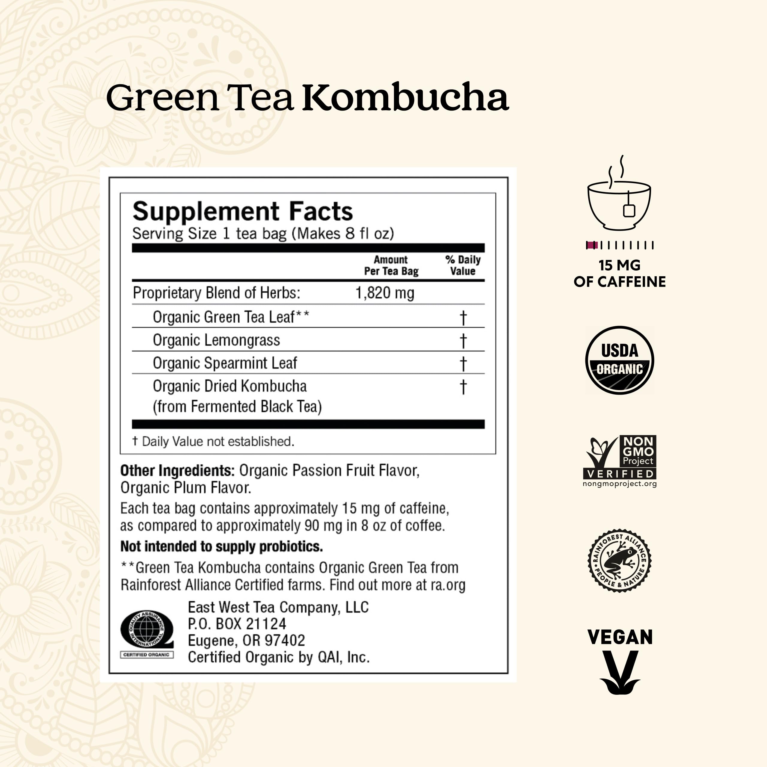 Yogi Tea Green Tea Blueberry Slim Life tea bags with fruity notes
