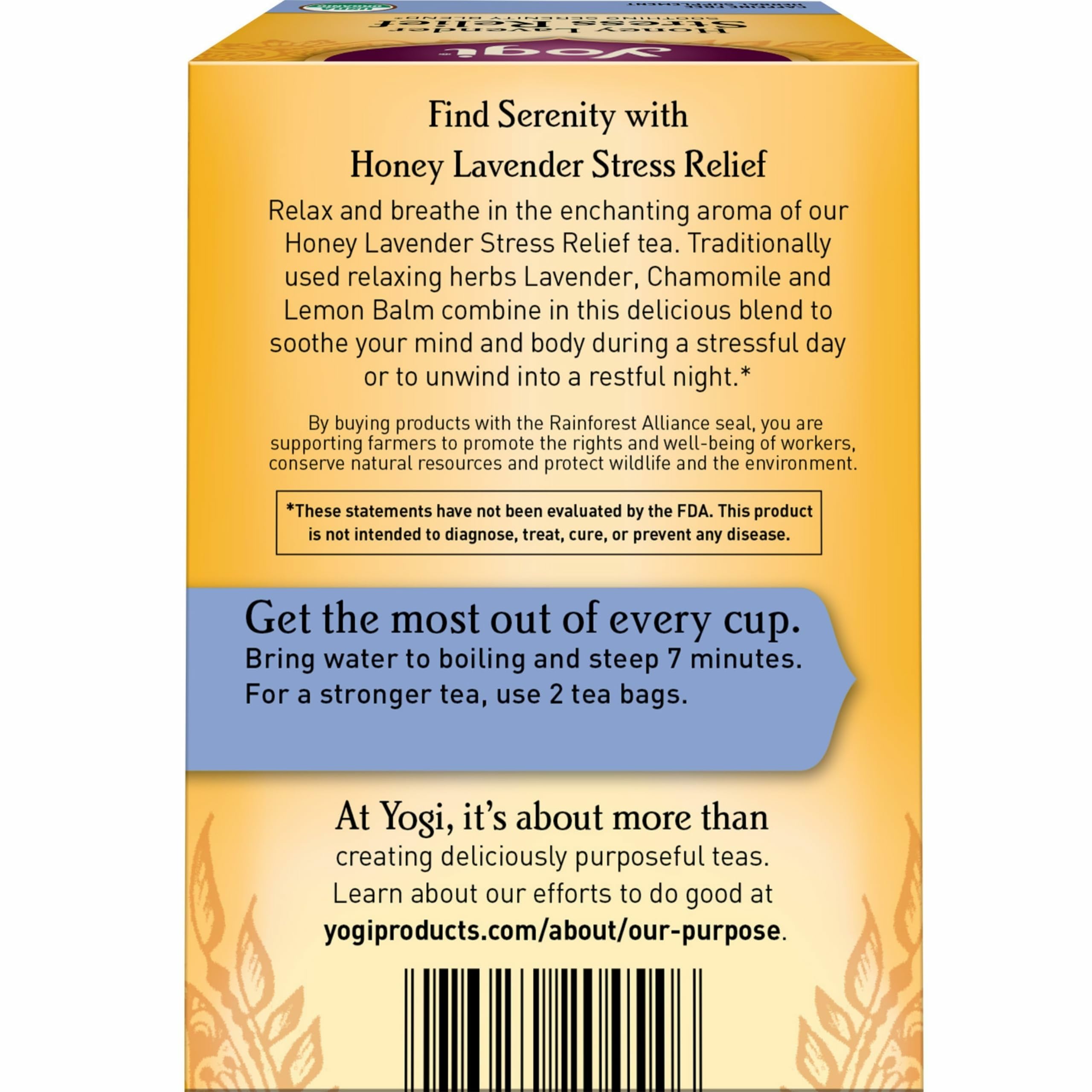 Yogi Tea honey lavender tea bags ready for a relaxing ritual.