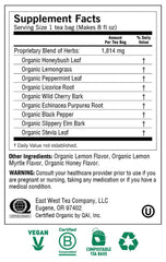 Yogi Honey Lemon Throat Comfort cup pouring demonstrates easy steep for throat relief.