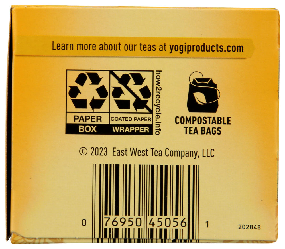 Yogi Tea Honey Lemon Throat Comfort caffeine-free blend ideal for cozy evenings
