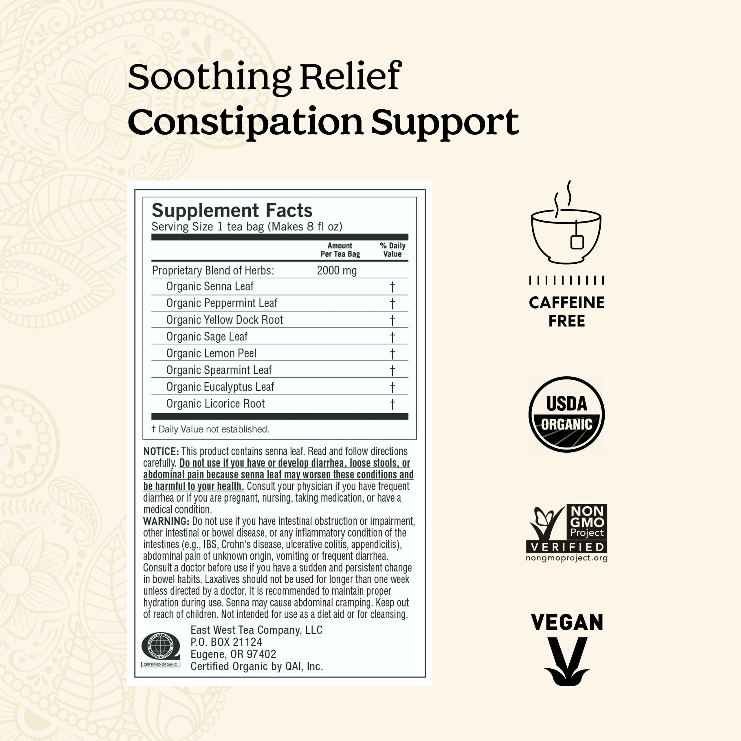 Mint leaves in Yogi tea provide refreshing digestive comfort.