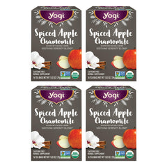 Yogi Tea Spiced Apple Chamomile cup with calming aroma for cozy evenings.