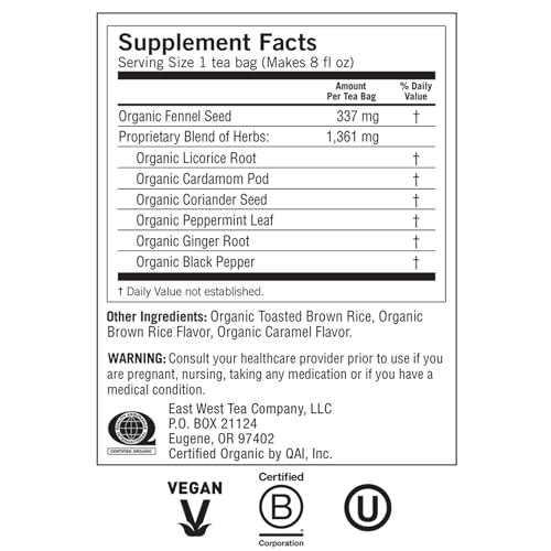 Yogi Tea Stomach Ease fennel-licorice blend with earthy aroma