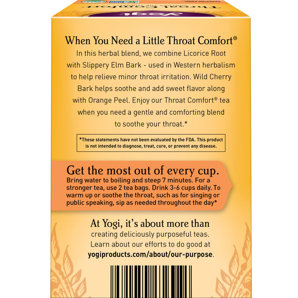 Yogi Throat Comfort tea bags steeping in a cup for a soothing ritual