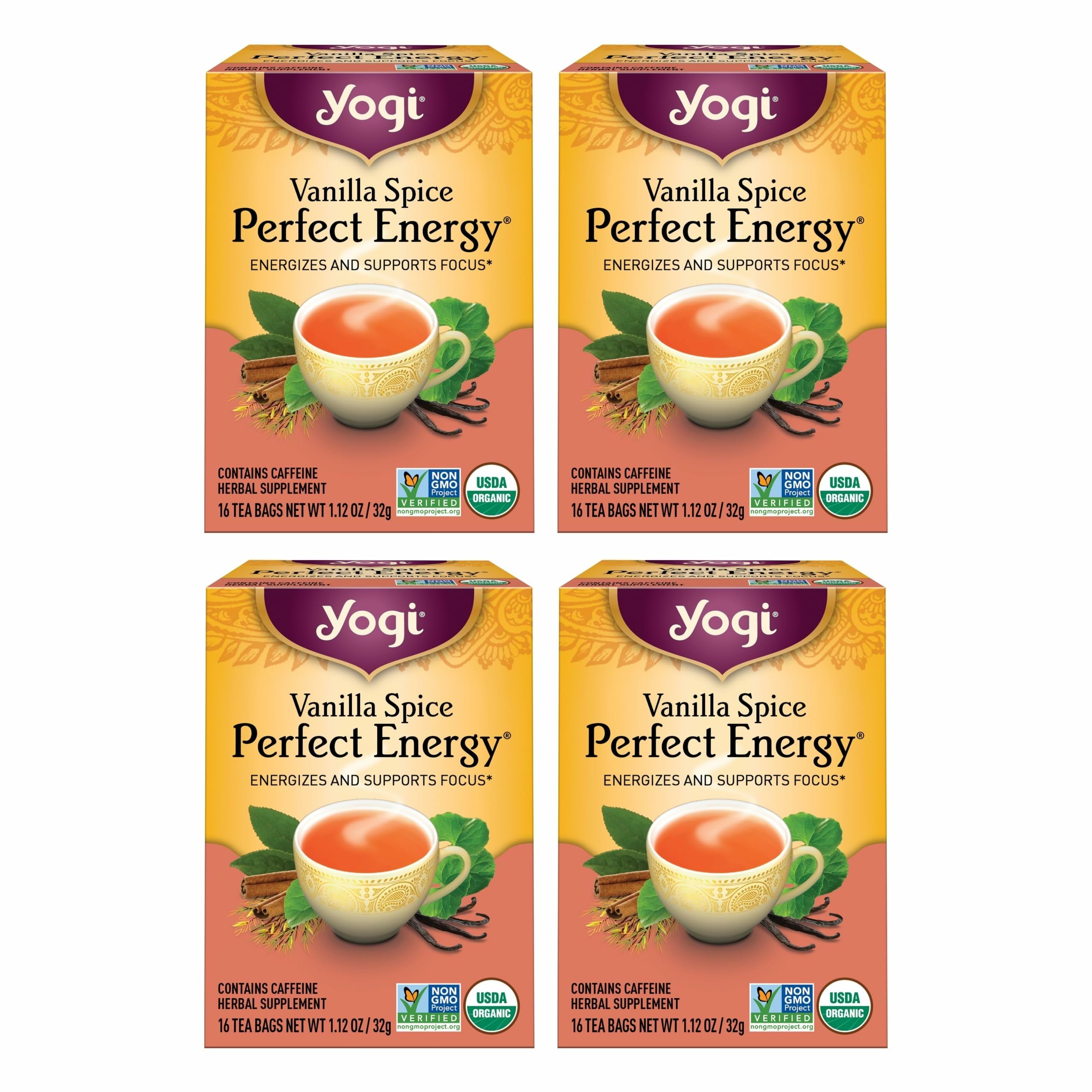 Yogi Vanilla Spice Perfect Energy tea pack for a cozy morning ritual
