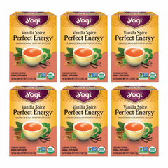 Yogi Vanilla Spice Perfect Energy Tea bags offer a natural energy lift