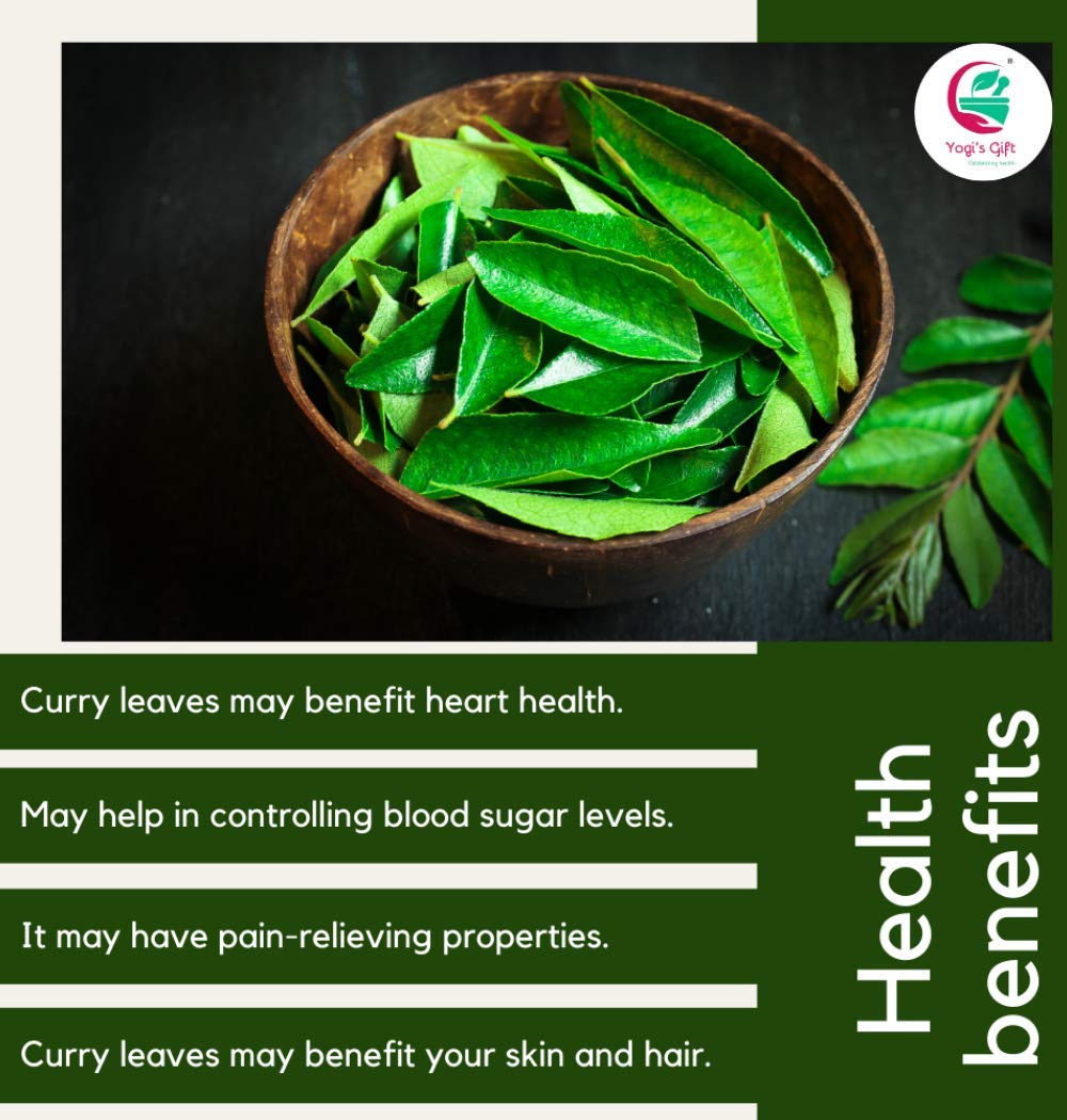 YOGI'S GIFT curry leaves herbal aroma scene suggests vibrant kitchen ambiance.