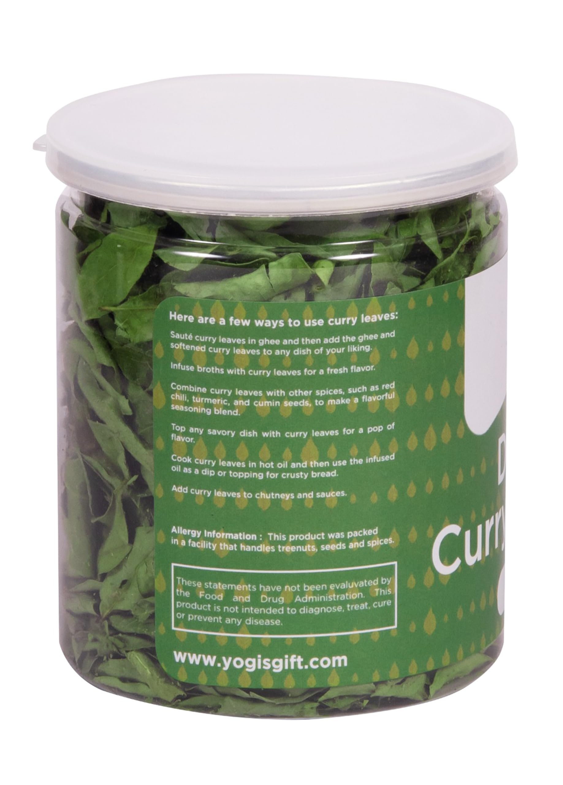 YOGI'S GIFT curry leaves tray dried collection showcases versatile herb for soups and stews.
