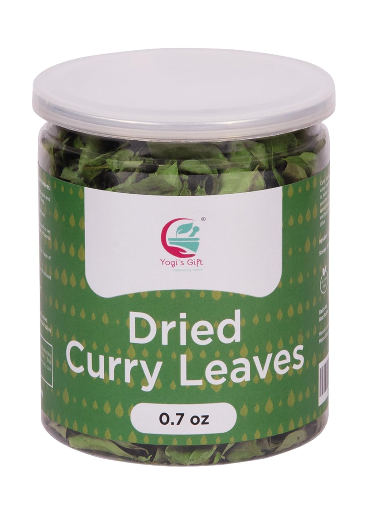 YOGI'S GIFT dried curry leaves pack closeup enhances aromatic flavor in everyday cooking.